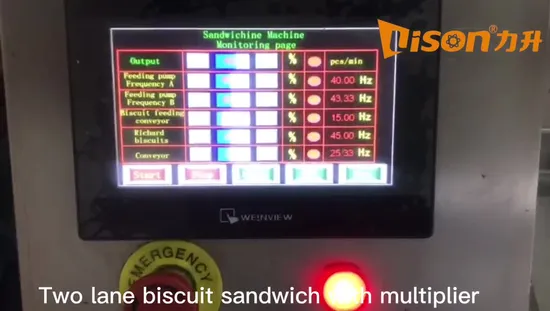 Máquina sándwich de galletas con relleno de crema con sabor a chocolate con multiplicador de filas